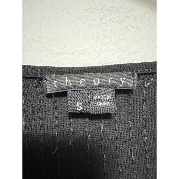 Theory Dress Womens Small Black Harmen Sequin Shift 3/4 Sleeve Mini Party - Picture 6 of 14